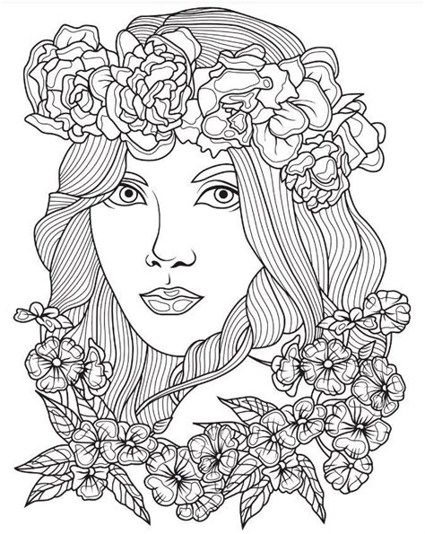 coloring pages  womens faces