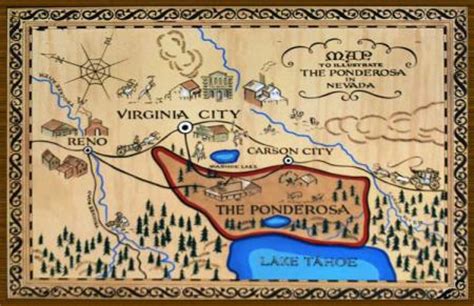 bonanza tv show replica ponderosa map poster ebay