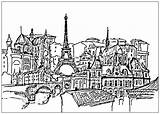 Paris Coloring Eiffel Pages Tower France Adults Drawing Adult Tour Justcolor Complex Buildings Color French Et City Coloriages Immeubles Very sketch template