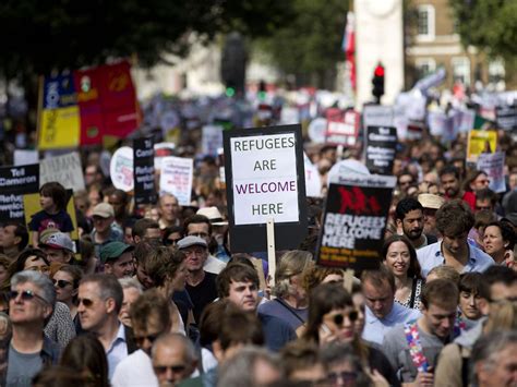 london solidarity with refugees march people from all backgrounds join
