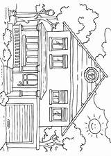 House Exterior Coloring Pages Edupics sketch template