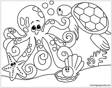 ocean animal coloring page  printable coloring pages