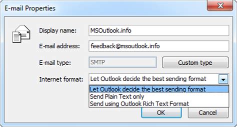 mail properties  contact addresses  outlook  msoutlookinfo