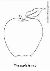 Red Color Coloring Apple Kids sketch template
