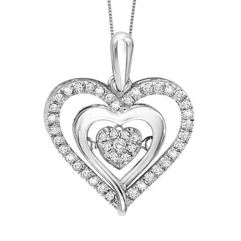 rhythm  love heart pendant diamond cluster heart pendant