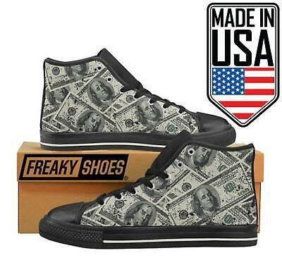 dollar bills distressed texture money freaky shoes custom printed