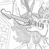 Jimi Hendrix Psychadelic Woodstock sketch template