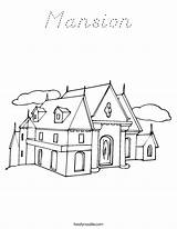 Mansion Coloring Built California Usa sketch template