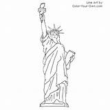 Liberty Statue Coloring Pages Drawings Color Line Drawing Own Kids Lady Index Crafts sketch template