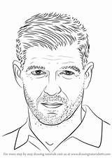 Gerrard Steven Draw Drawing Step Footballers Tutorials sketch template