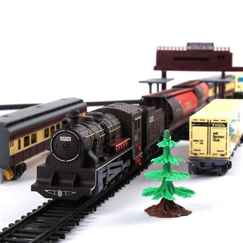 electric train toys super long track set  light sound classicmodern locomotive train toys