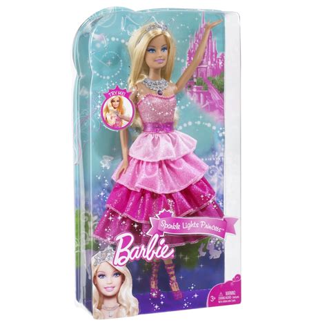 Barbie Sparkle Lights Princess Pink Doll Toy By Mattel