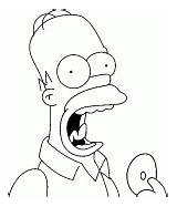 Homer Coloring Simpson Donut Eats Drawings sketch template