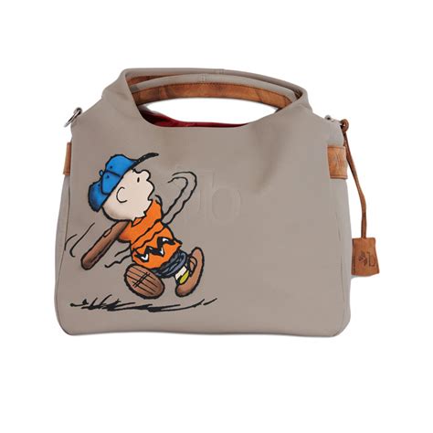daily bag frontbranding leather calf nude edition peanuts i charlie