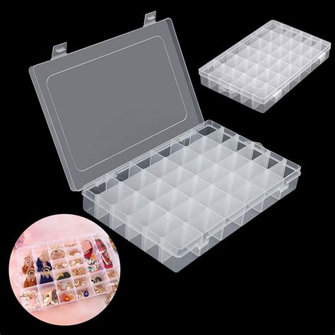 eeekit  slots compartments clear plastic adjustable jewelry storage