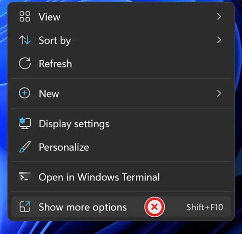 remove show  options item  windows  context menu images   finder