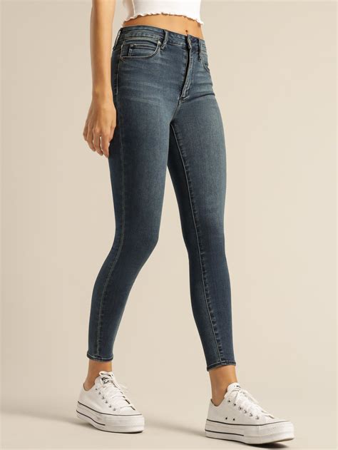 Lisa High Rise Skinny Ankle Hugger Jeans In Deep Storm Denim Glue Store