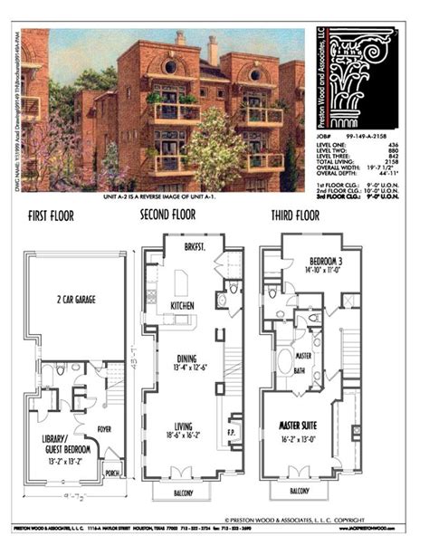 custom floor plans  townhouses luxury town home blueprints design town house floor plan