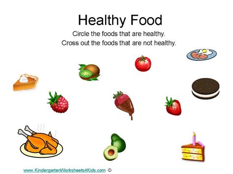 healthy food worksheets  preschool google search education