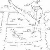 Swimming Coloring Sport Pages Diving Backstroke Race Hellokids Sports Synchronized sketch template