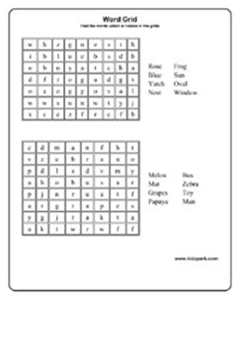 hidden words finding worksheet  class grid worksheets  kids