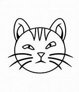Cat Face Coloring Pages Animal Color Getcolorings sketch template