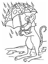 Rat Mouse Umbrella Coloring Activities Weather Printable Rain sketch template