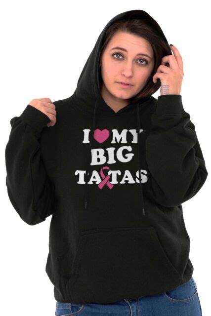 i love my big tatas funny breast cancer t women long sleeve hoodie