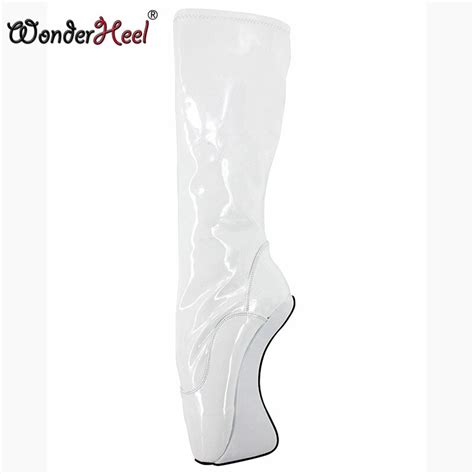 wonderheel patent pu extreme high heel 18cm wedge ballet knee high