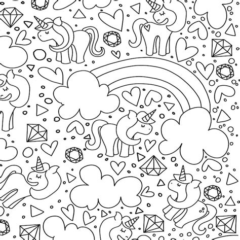 Cute Unicorn Rainbow Printable Coloring Pages