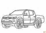 Coloring Mitsubishi L200 Pages Drawing Printable Paper sketch template