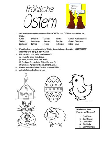ostern arbeitsblatt teaching resources