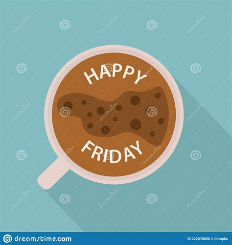 Happy Friday Coffee Cup Concept Stock Vector Illustration Of Text