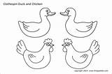 Animals Farm Clothespin Templates Print Craft Printable Duck Chicken Firstpalette Crafts Kids sketch template