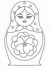 Doll Russian Matryoshka Drawing Dolls Nesting Coloring Pages Color Colouring Outline Printable Sheets Template Coloriage Templates Matrioska Russia Stencil Vector sketch template