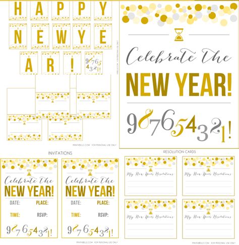 years eve printables yesterday  tuesday