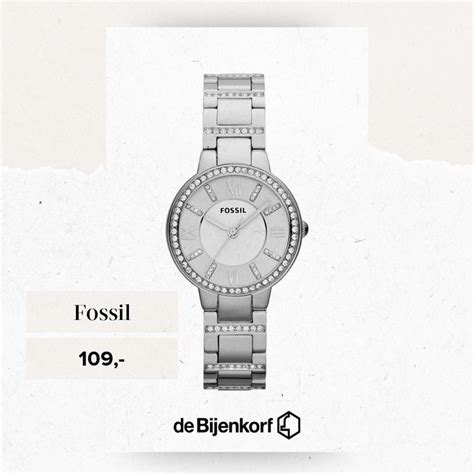 fossil virginia horloge es zilver de bijenkorf fossil horloges zilver virginia