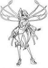 Winx Coloring Musa Pages Sophix Deviantart Elfkena Bw sketch template