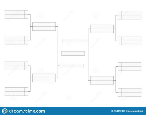 empty tournament bracket template  word contest infographics stock