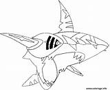 Mega Sharpedo Blaziken Colorier Gratuit Getcolorings Fois Imprimé sketch template