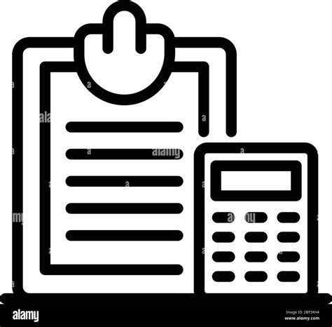 notary calculator icon outline style stock vector image art alamy