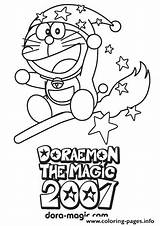 Doraemon Coloring Wizard Pages Printable Print Book sketch template
