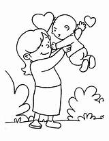 Coloring Mom Pages Bestcoloringpages Mothers Loving Care Son Kids sketch template