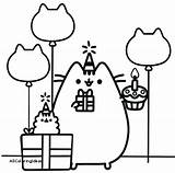 Pusheen Coloring Pages Simple Birthday Halloween Print Printable Linear Happy Color Getcolorings Clipartmag Iceream Yummy Getdrawings Related Posts Pic sketch template