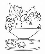 Fruit Basket Coloring Fruits Drawing Pages Kids Food Drawings Color Fresh Baskets Printable Colouring Books Painting Sheets Small Getdrawings Bowl sketch template