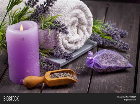 lavender spa setting image photo  trial bigstock