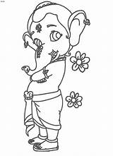 Ganesh Bal Coloring Ganesha Ganpati Sketch Parents sketch template
