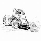 Sprint Car Coloring Wingless Cars Pages Drawings Template Race Deviantart Dirt Indycar sketch template