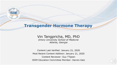 Issm Transgender Hormone Therapy Youtube