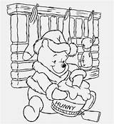 Coloring Disney Winnie Pooh Pages Christmas Kids sketch template